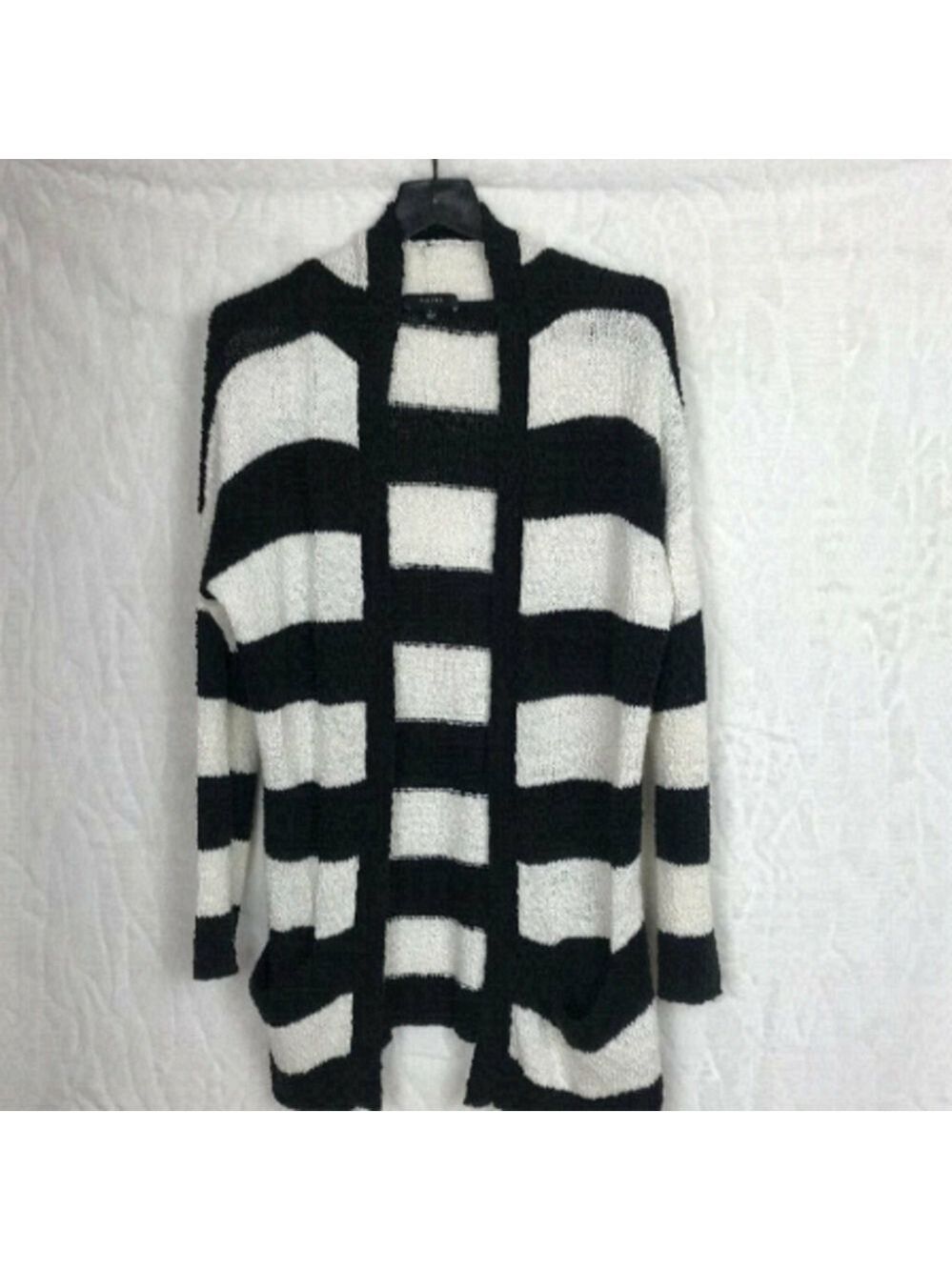 Talulah Black And White Striped Open Cardigan Size S